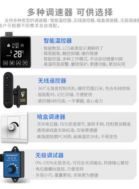 厂家直供轴流管道风机金属圆形12寸220v排气扇散热抽风机管道风机