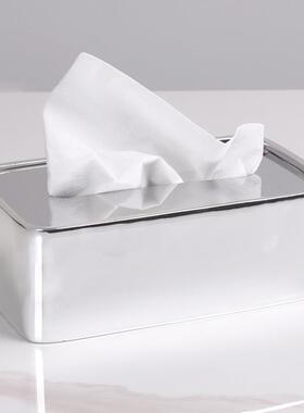 轻奢风金TTN属纸前巾盒售中心大会所厅台抽纸盒摆设品销样板间装