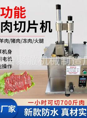 多功能鲜肉冻肉切片机小型商用台式鲜鱼牛羊肉切片机熟肉切片机
