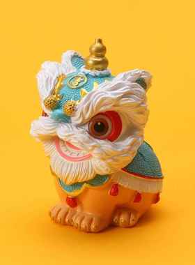 新中式国潮风招财进宝醒狮摆件茶宠汽车桌面装饰可爱家居送礼