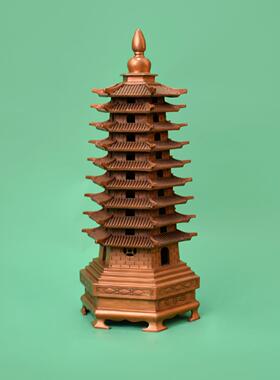 紫铜九层镂空文昌塔摆件铜工艺品家居办公室装饰品送孩子礼品