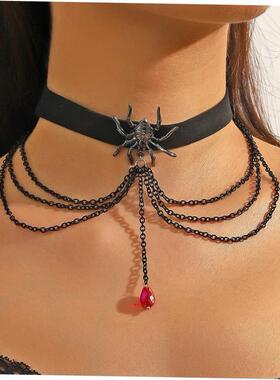 Goth accessories Halloween bat Ghost Skull spider necklace