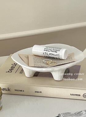 北欧陶瓷收纳盘香薰首饰展示盘玄关桌面置物盘高级感艺术托 托盘