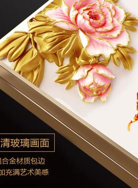 电表箱装饰画可推拉液压掀盖式配电箱电闸盒遮挡画带钟表万年历