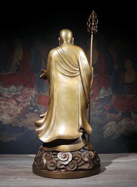 正品佛香立天 铜地藏王佛像地藏菩萨佛逸像摆家用件地藏王站像