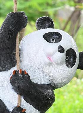 户外仿真动物雕塑考拉挂件熊猫吊件装饰品花园林庭院树上景观小品