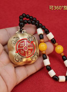 2026黄铜有钱有柿转转手把件文玩摆件黄铜有钱有势工艺品解压摆件