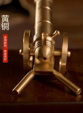 黄铜大炮铜炮摆件大炮模型家居电视柜玄关中式铜摆件迷你小钢炮
