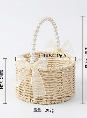 编织插花花篮花篮鲜花草编花瓶