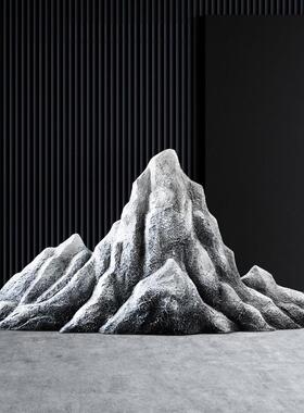 雪山假山仿真石头庭院公园装饰售楼部景观石店铺展厅橱窗景观摆件