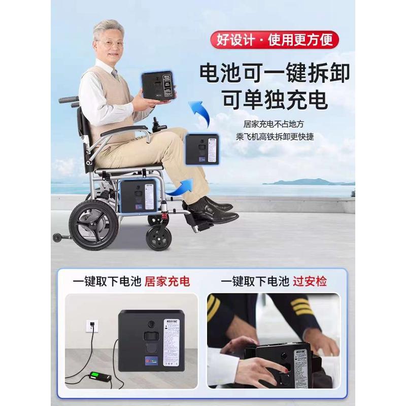 英洛华电动轮椅智能全自动折叠轻便老人专用残疾人小型四轮代步车 - 图3