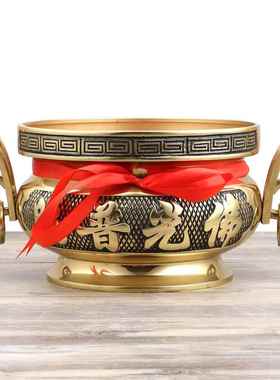铜香炉大小号香薰炉供佛檀香炉家用室内焚香碗仙家财神供奉插香钵