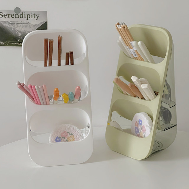 Ins plastic storage rack chopstick storage box household countertop multi-function kitchen tableware spoon storage rack drain