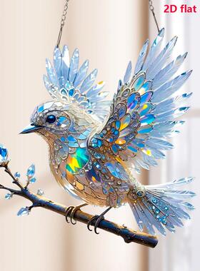 Bird-shaped acrylic hanging ornaments for courtyard非立体
