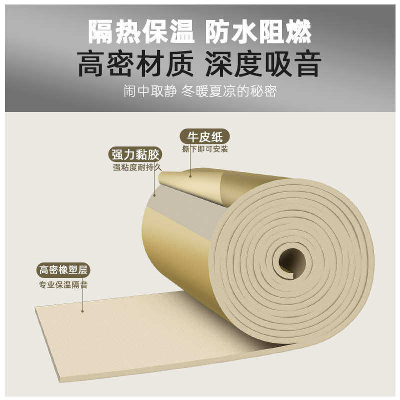 防火平面隔音棉海绵橡塑保温棉自粘防噪音阻燃墙面装饰填充吸音棉,淘宝优惠券,粉丝福利购,淘宝优惠卷
