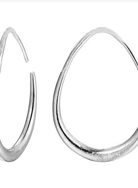 Earrings women 欧美夸张椭圆耳钉椭圆耳钉简约个性冷淡风耳环女