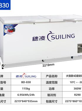 穗凌现货冰柜商用冷冻柜冷冻冷藏切换冰箱单温冷柜源头工厂