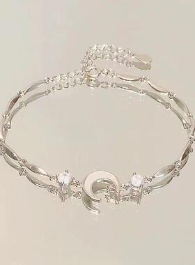 花粉色锆高石樱J-026蝴蝶结手链女nsi小众轻奢气质级清冷感闺蜜手