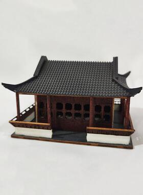 古建筑微缩模型房子景观沙盘摆件中式装饰用品木质纯手工制作模型