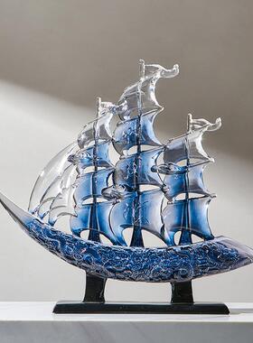 新中式一帆风顺桌面摆件办公室客厅电视柜装饰品乔迁搬家开业礼品