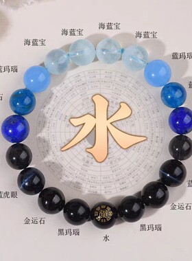 2026五行缺金补金手链喜用金木水火土天然手串多宝平衡能量