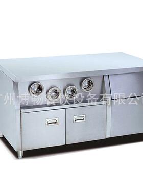 博畅两孔岛小型汉堡店食物操作台可配保温柜使用西式快餐设备
