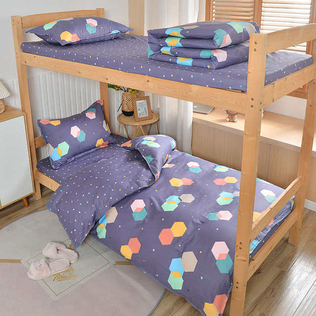 100% cotton three-piece set top and bottom bunk student dormitory pure cotton set single bedding Class A bed sheet and quilt cover