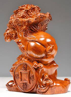 花梨木雕刻白菜摆件实木家居客厅桌面装饰开业百财送礼红木工艺品