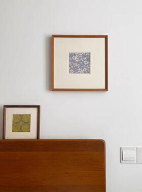 美式复古风客厅装饰画宋代美学高级感紫色小花入户鞋柜卧室壁挂画