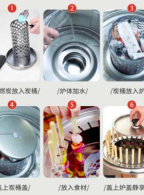 无烟烧烤炉家用庭院烤肉炉户外室内焖烤炉碳烤炉烤鸭炉烤串木炭烤