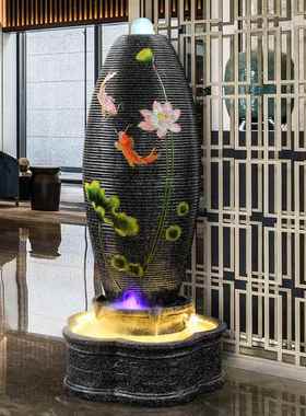 流水喷泉招财客厅玄关摆件加湿器办公室内落地循环水景观开业送礼