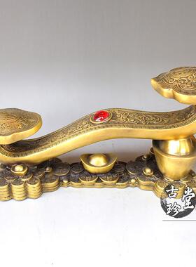 新款直销纯铜如意摆件 铜钱元宝吉祥如意 家居商务送礼工艺品摆饰