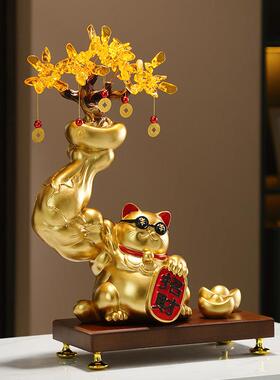 大力麒麟臂招财猫摆件开业礼物客厅旺宅搬新家里乔迁新居礼品前台