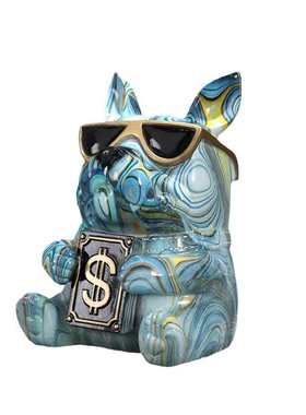 彩色法斗狗纸巾盒客厅个性高档餐厅装饰摆件茶几桌面斗牛犬抽纸盒