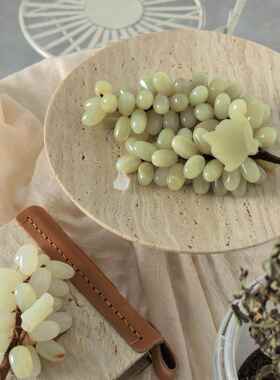 欧风创意石葡萄装饰摆挂饰高级感玄关入户茶几酒柜创意饰玉家s365