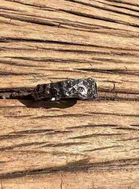 《龙门石窟》石窟佛戒指磐石纹理手工锻打指环传统文化复古精致