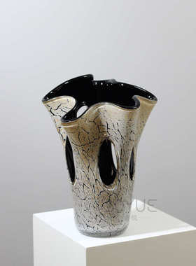 中古风不规则镂空裂变琉璃花瓶酒店样板间创意艺术家居装饰摆件