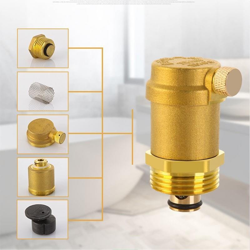 全自动排气阀暖气放气阀家用黄铜自来水管道空调泄气阀4分6分1寸 - 图0