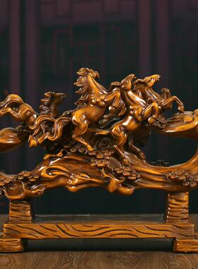 八骏雄风招财马摆件新中式客厅办公室酒柜装饰品公司乔迁开业礼品