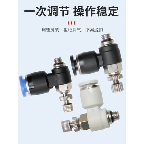 SL气动气管快速白接头节流阀调速阀SL4/6/8/10/12气缸M5-01可调02 - 图0