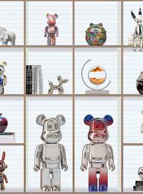 外贸爆款红酒架摆件轻奢高档暴力熊客厅柜子高级感玄关电视柜装饰