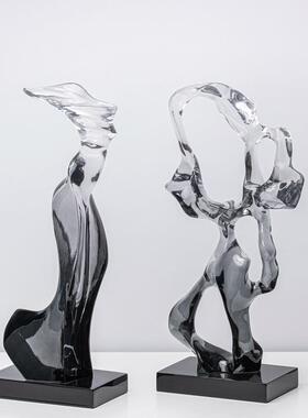 塑简约现创意几何透明树脂雕部摆件软0301装售楼家样板房异形居装