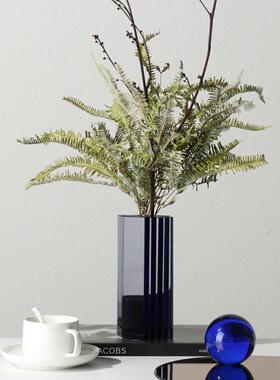 现代简约水晶花器样板间客厅餐桌花艺摆件艺术插花瓶装饰