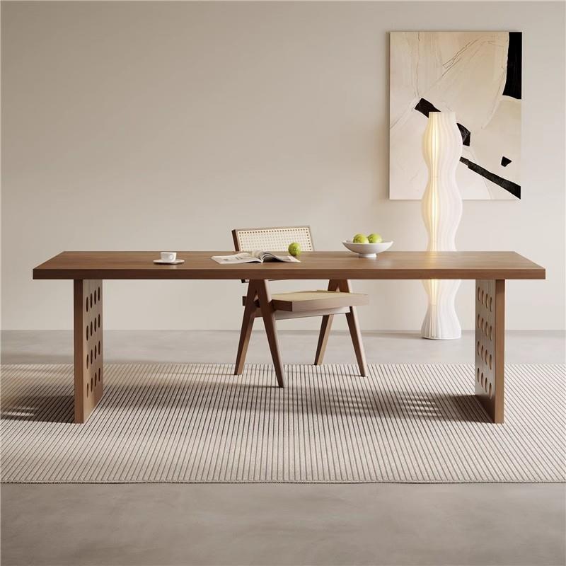 Carefully selected solid wood suspended desk, living room log large board table, medieval study room calligraphy table, hole board long desk