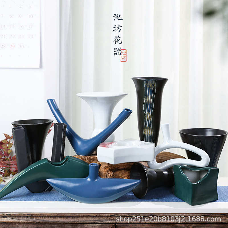 剑山日式池坊花瓶标准生花立花插花花器禅意草月流异形插花器皿,淘宝优惠券,粉丝福利购,淘宝优惠卷