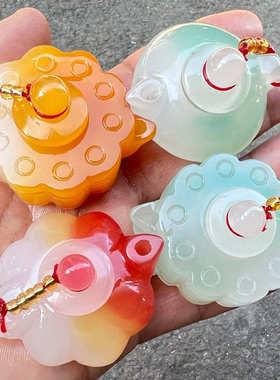 纯手工打磨雕刻金丝玉玉壶把把壶手把件男士随身把玩玉把壶把把胡