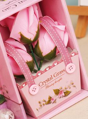 N1322 塑料花玻璃杯套装闪光杯礼盒送勺子创意礼品