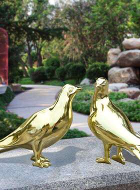 仿不锈钢gezi01动鸽子户外花园林庭院装抽象仿铜品小鸟饰仿真物草