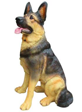 仿真大狼狗玻璃钢狗摆件看门狗工艺品装饰德国牧羊犬雕塑模型