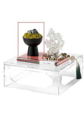 新中式透明树脂太湖石雕塑桌面摆件样板房书房茶室博古架组合装饰